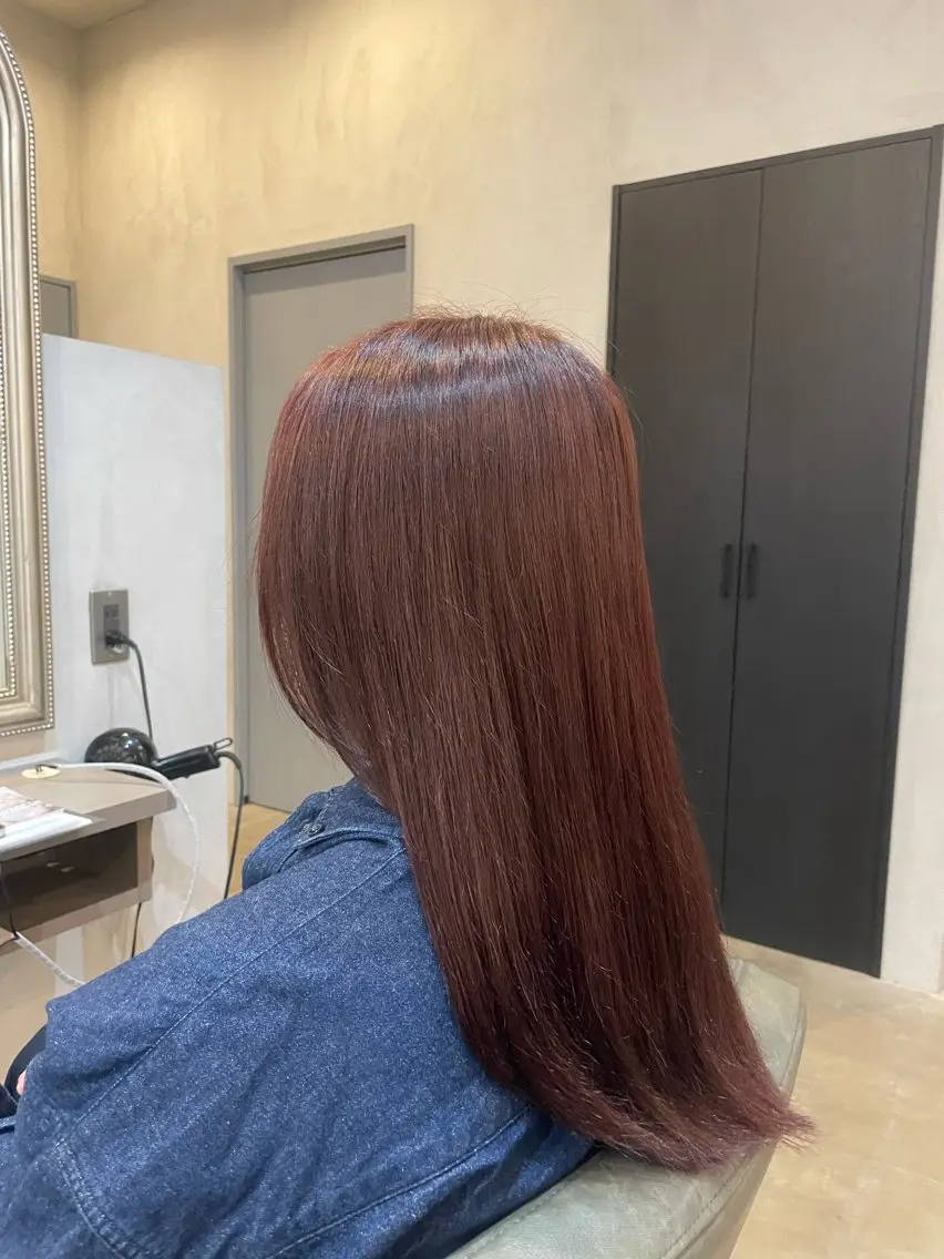 ロング カラー ブラウンカラー ピンクカラー ピンクブラウン 金木 洸瑠のヘアスタイル