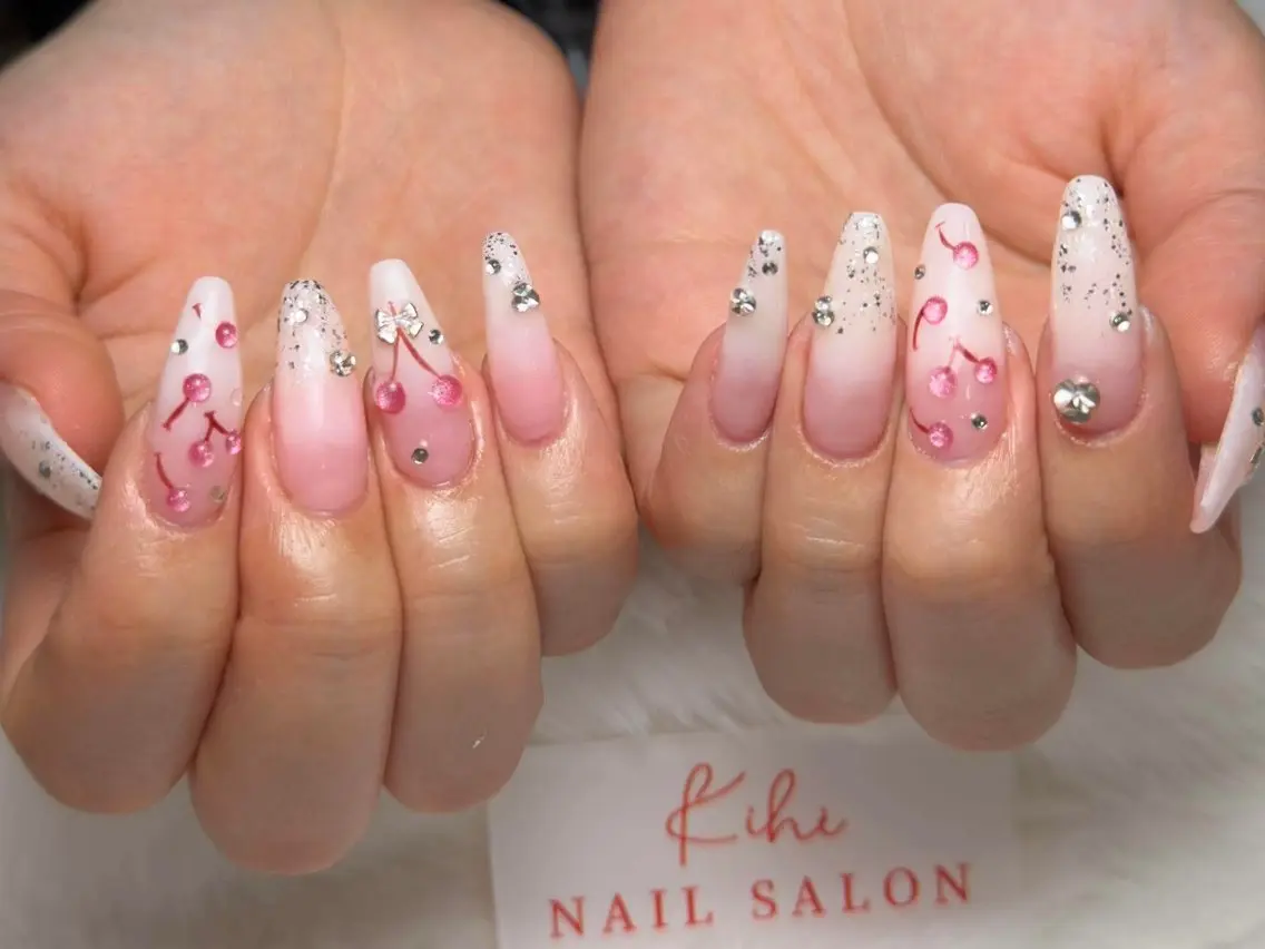 ネイル ハンドネイル ユリ🎀長さだし/ パラジェル/持ち込みのネイルデザイン