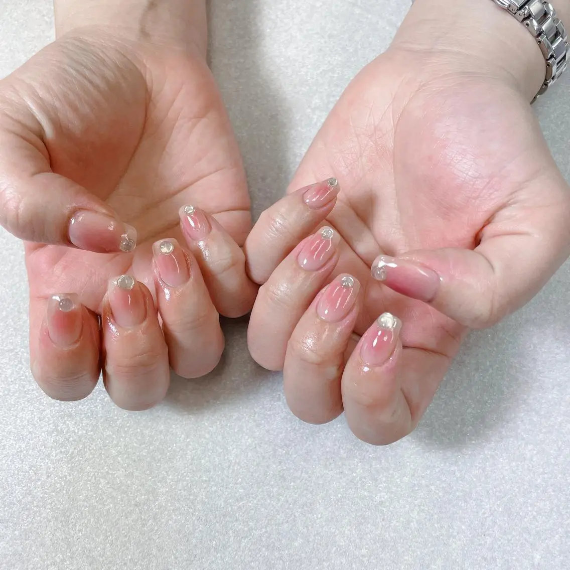 ネイル アートネイル 長さ出し 持ち込み ピンク スカルプネイル ハンドネイル A85G ayakoのネイルデザイン