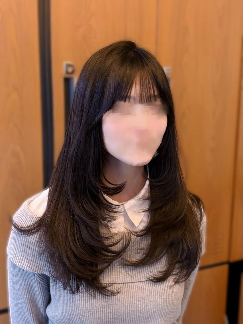 ロング レイヤーカット カット 瀬田/顔周りカット/ レイヤー/石田亜弥のヘアスタイル