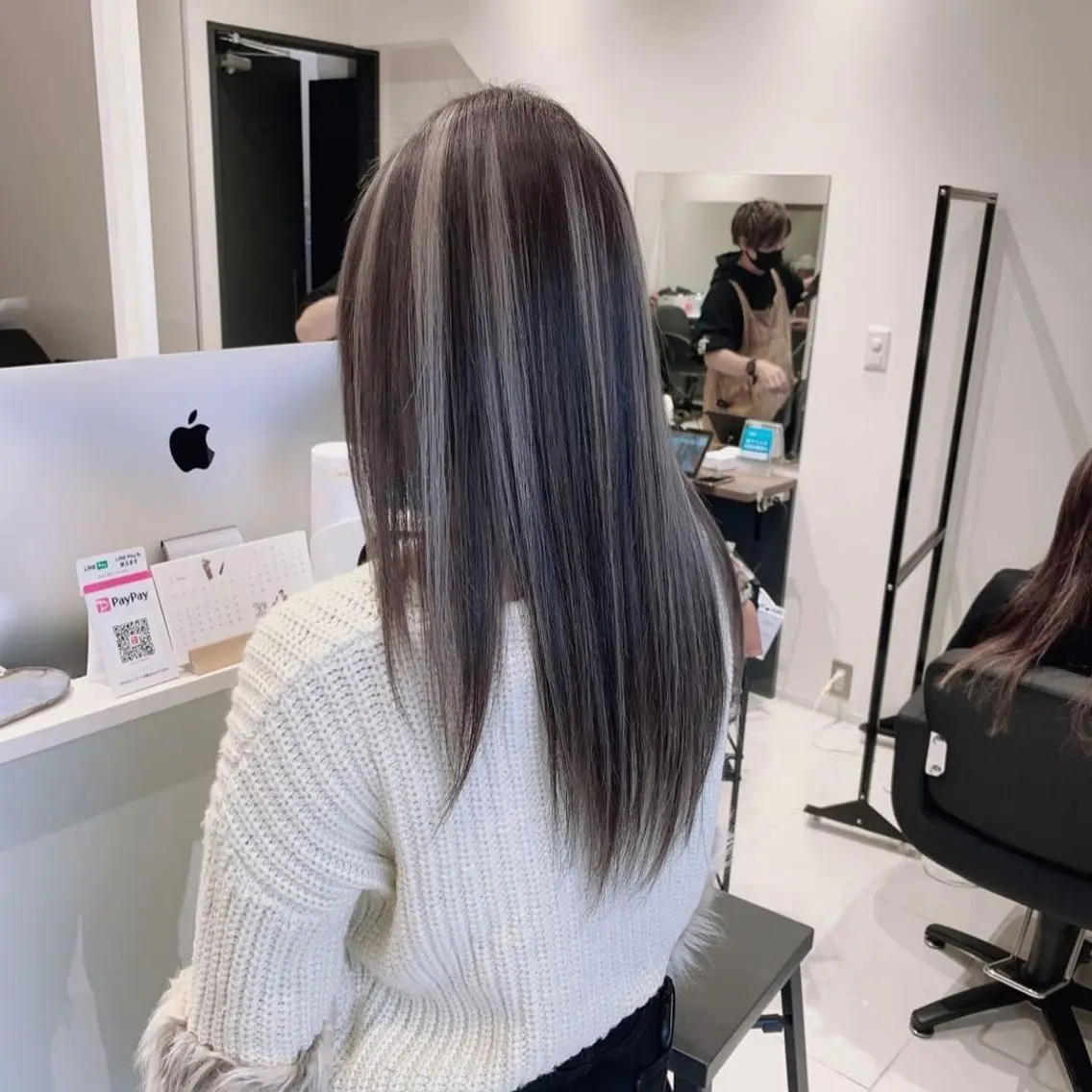 ロング カラー ブリーチ ケアブリーチ ハイライトカラー ハイライト 髪質改善 ヘアカラー 福西 洋斗のヘアスタイル