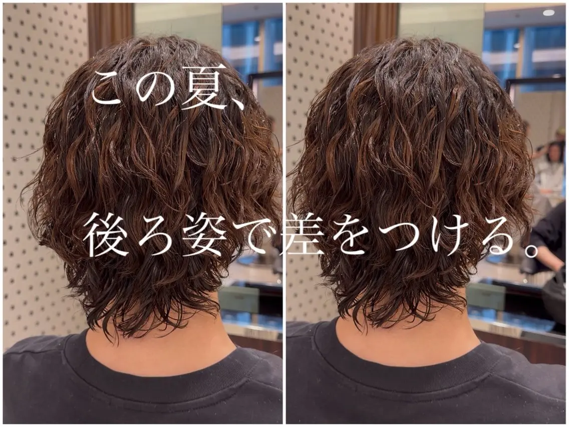ミディアム パーマ メンズ 🇬🇧サーフカール 銀座/ren🎸のヘアスタイル