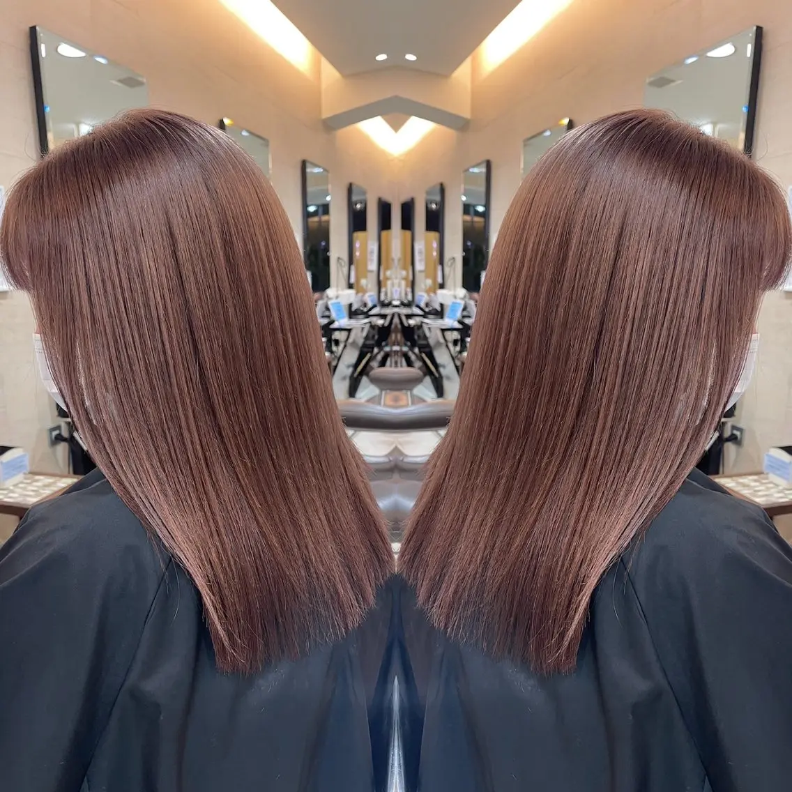 セミロング カラー ダブルカラー 髪質改善 トリートメント ヘアカラー トリートメント メイク/ケアカラー 🐬HIKARU🐬のヘアスタイル