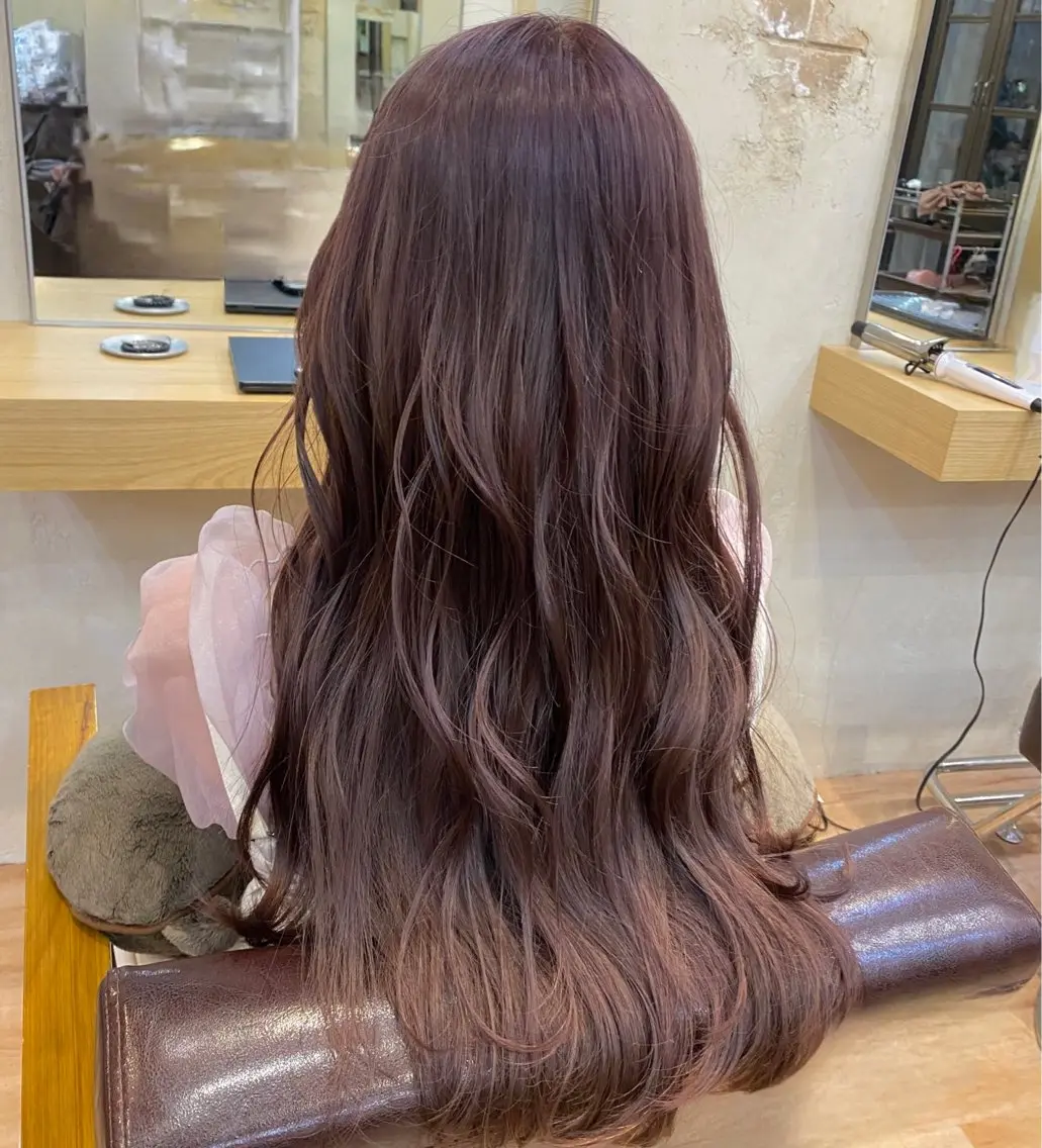 ロング カラー ピンクカラー マンツーマン 美容師💚コウブチのヘアスタイル