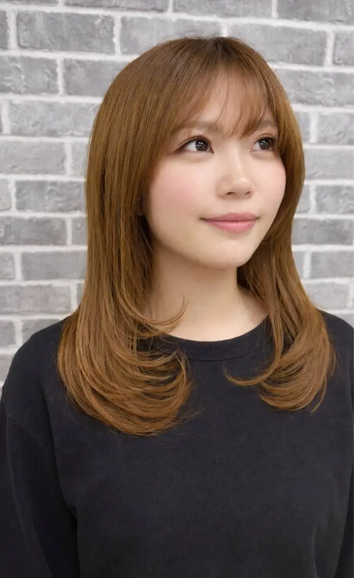 セミロング レイヤーカット カット Noyヨシモト ヒロトのヘアスタイル