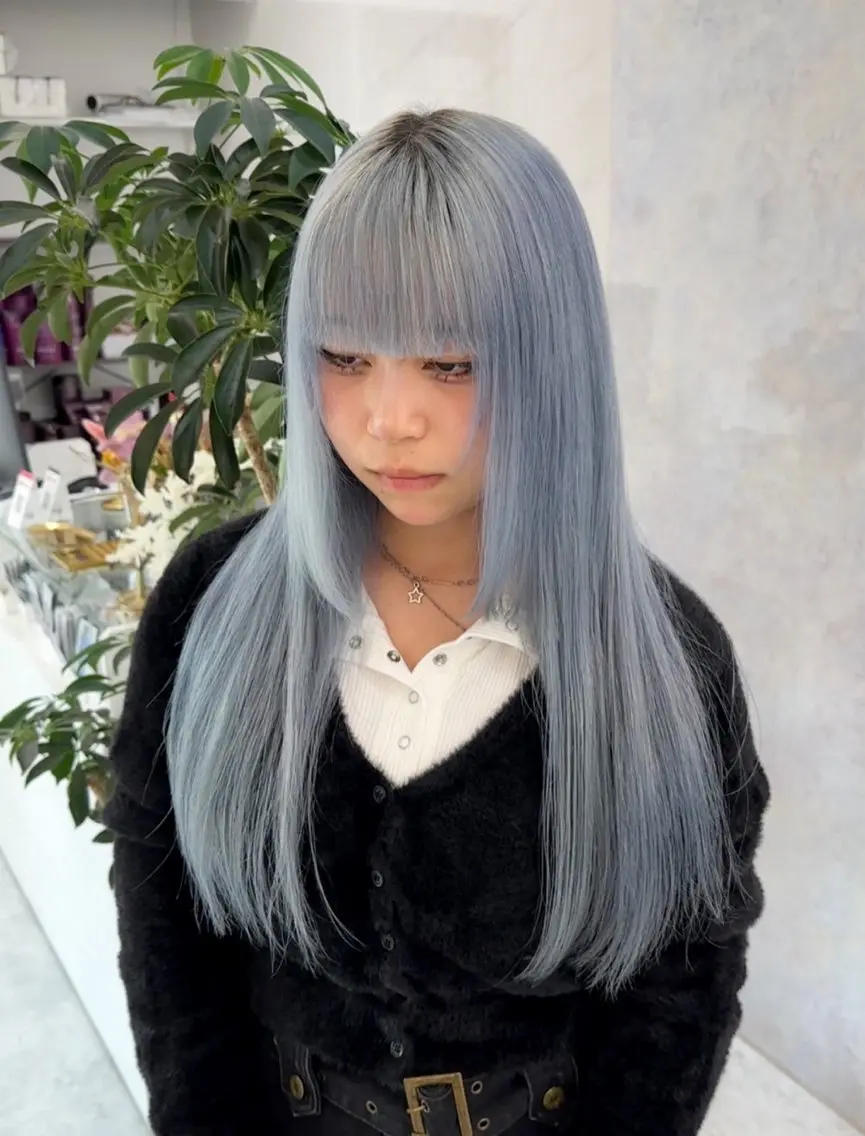ロング カラー ダブルカラー ハイトーンカラー メンズウルフ🐺♡ ブリーチ♡ヘアメ🎀のヘアスタイル