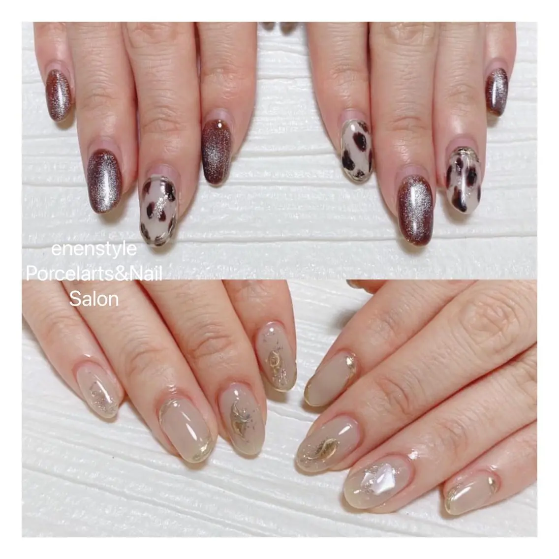 ミディアム ネイル ハンドネイル 🐾enen style 🐾のネイルデザイン