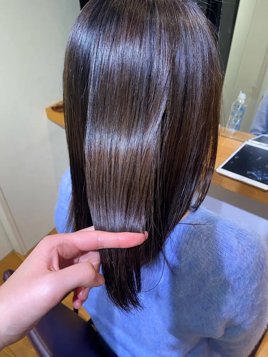 ミディアム カラー ブラウンカラー 透明感カラー 髪質改善 ヘアカラー トリートメント three.大手前 田井　綾乃のヘアスタイル