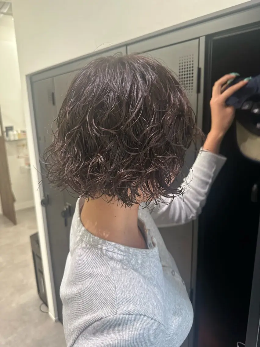 ショート パーマ ボブ レイヤーカット カット パーマ ボブパーマ/デジパ 松原吹季のヘアスタイル