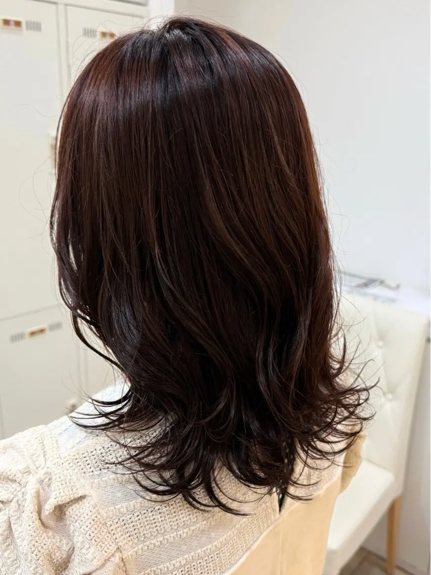セミロング カラー アッシュ アッシュブラウン ブラウンカラー カット ヘアカラー トリートメント 髪質改善縮毛矯正 💎TOMOのヘアスタイル