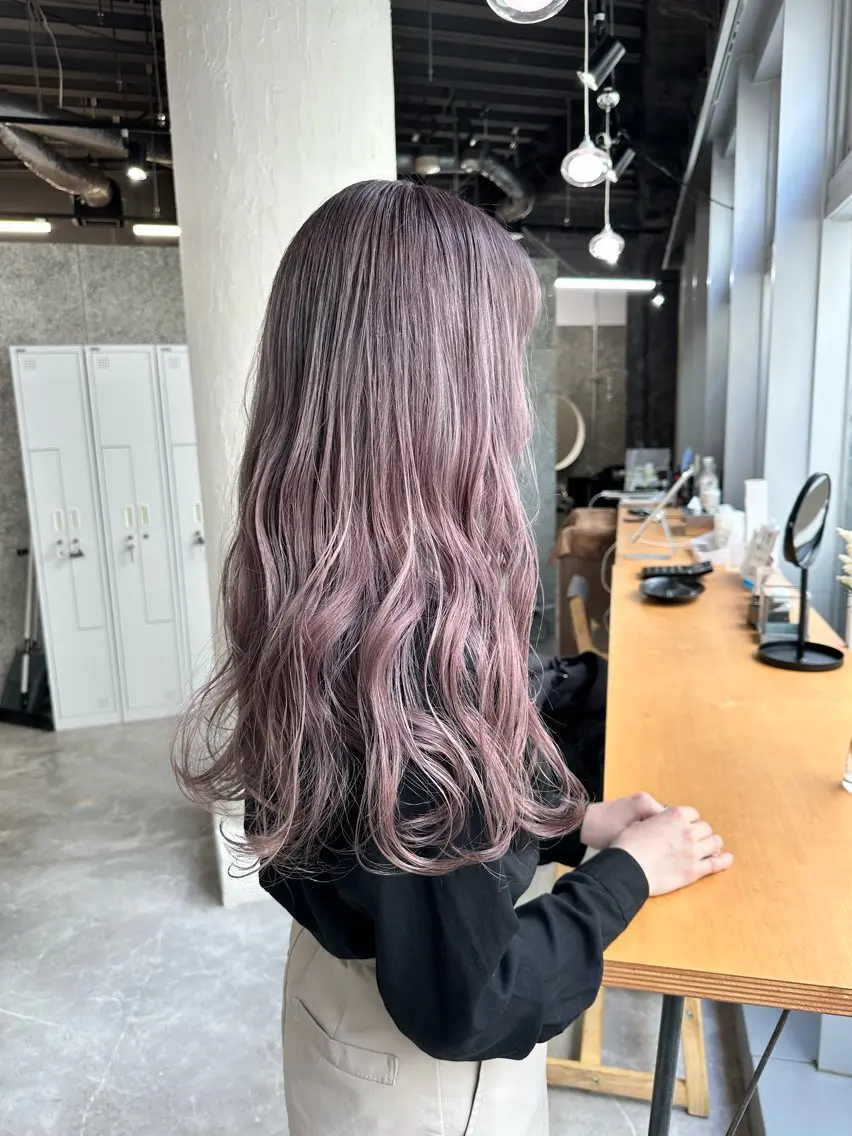 ロング カラー ピンクカラー ロング トリートメント ヘアカラー 垢抜けヘア♡柔らかい カラー/mihoのヘアスタイル