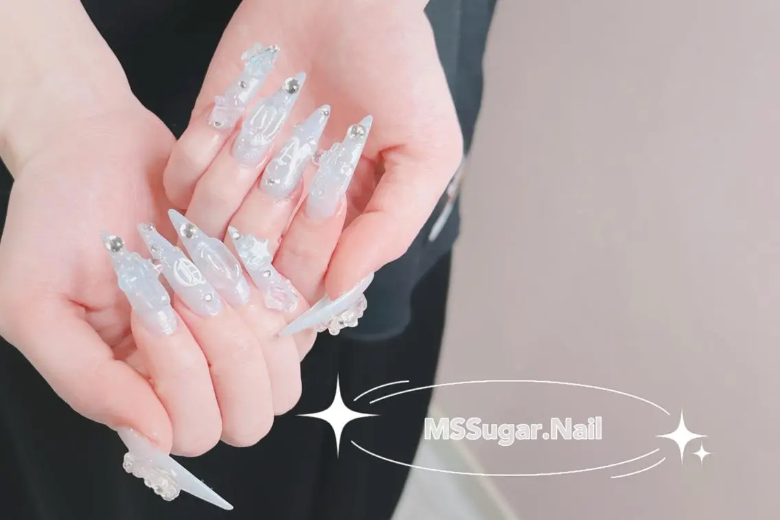 ネイル ロングネイル スカルプネイル ネイルチップ ワンホンネイル MSSugar Nailのネイルデザイン