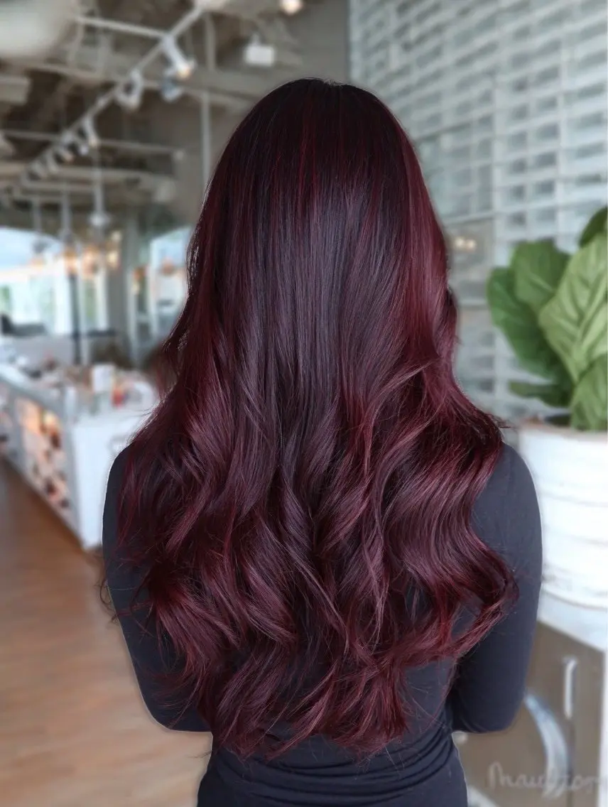 ロング カラー ヘアカラー 🍒モテ暖色カラー × うる艶✧ ゆなのヘアスタイル