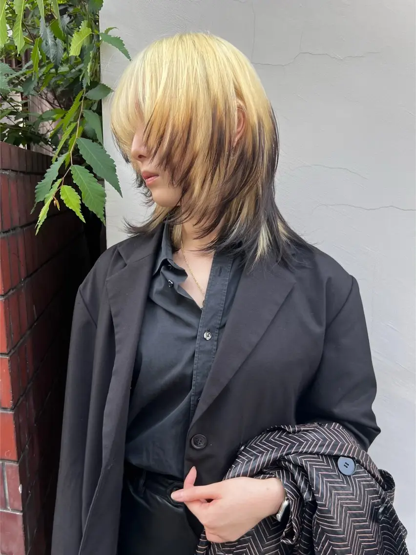 ミディアム カラー カット ヘアカラー トリートメント 松本 夢のヘアスタイル