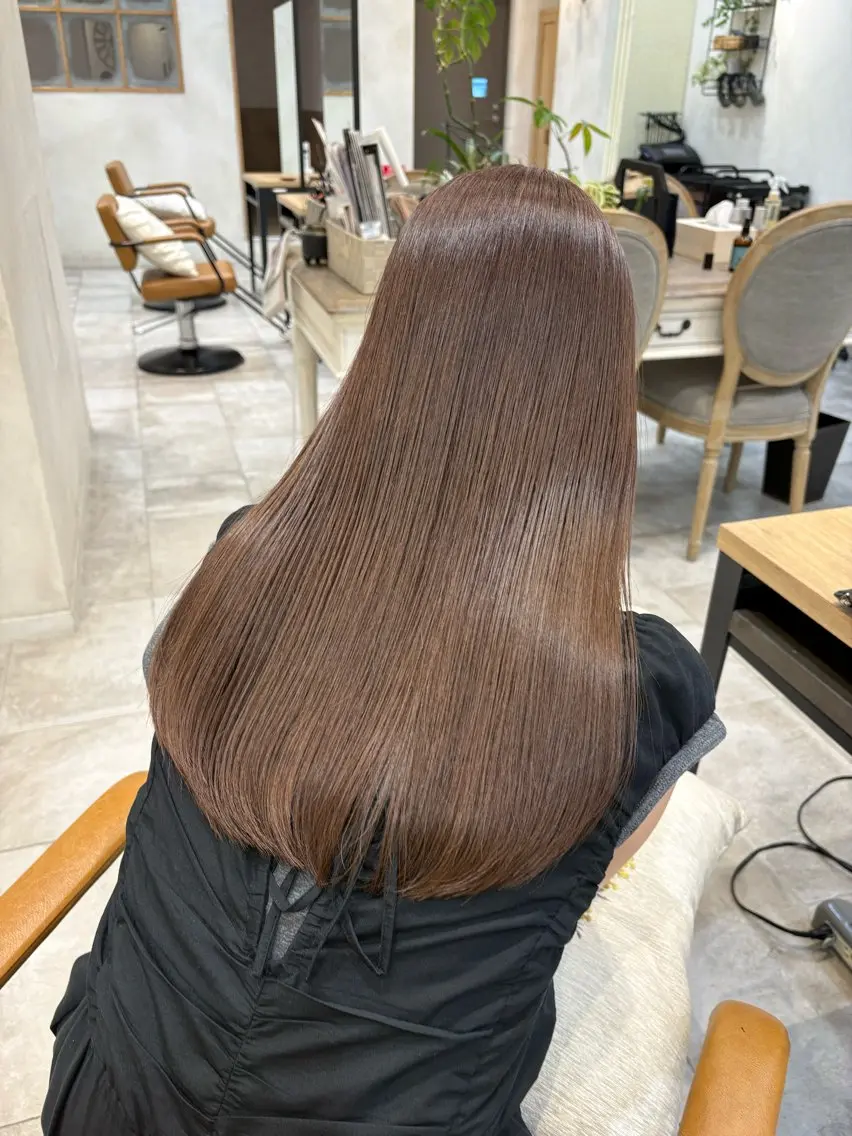 ロング ロング カット ヘアカラー あべ えみのヘアスタイル