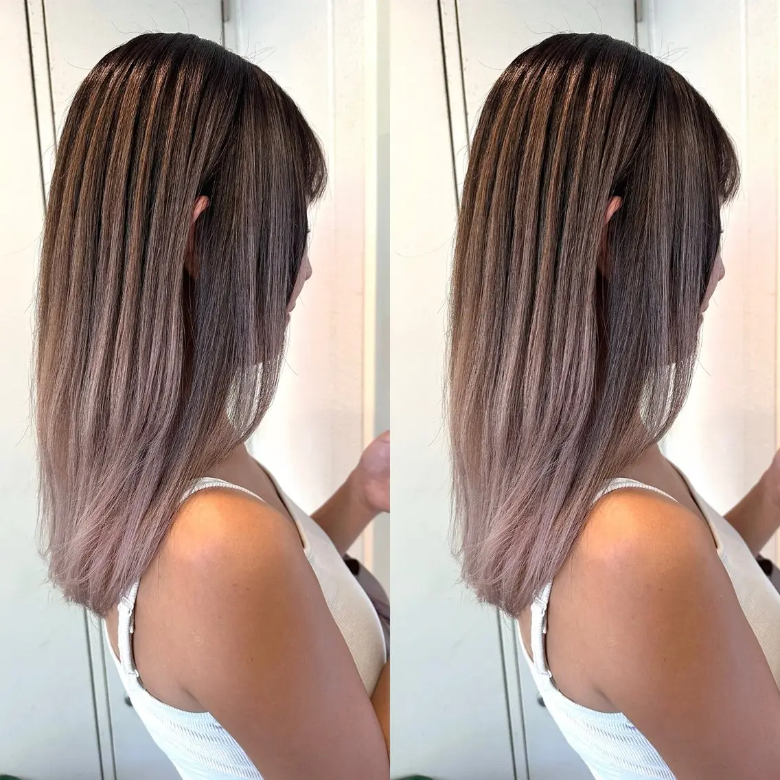 セミロング バレイヤージュ ボブ🌈ナツヤのヘアスタイル