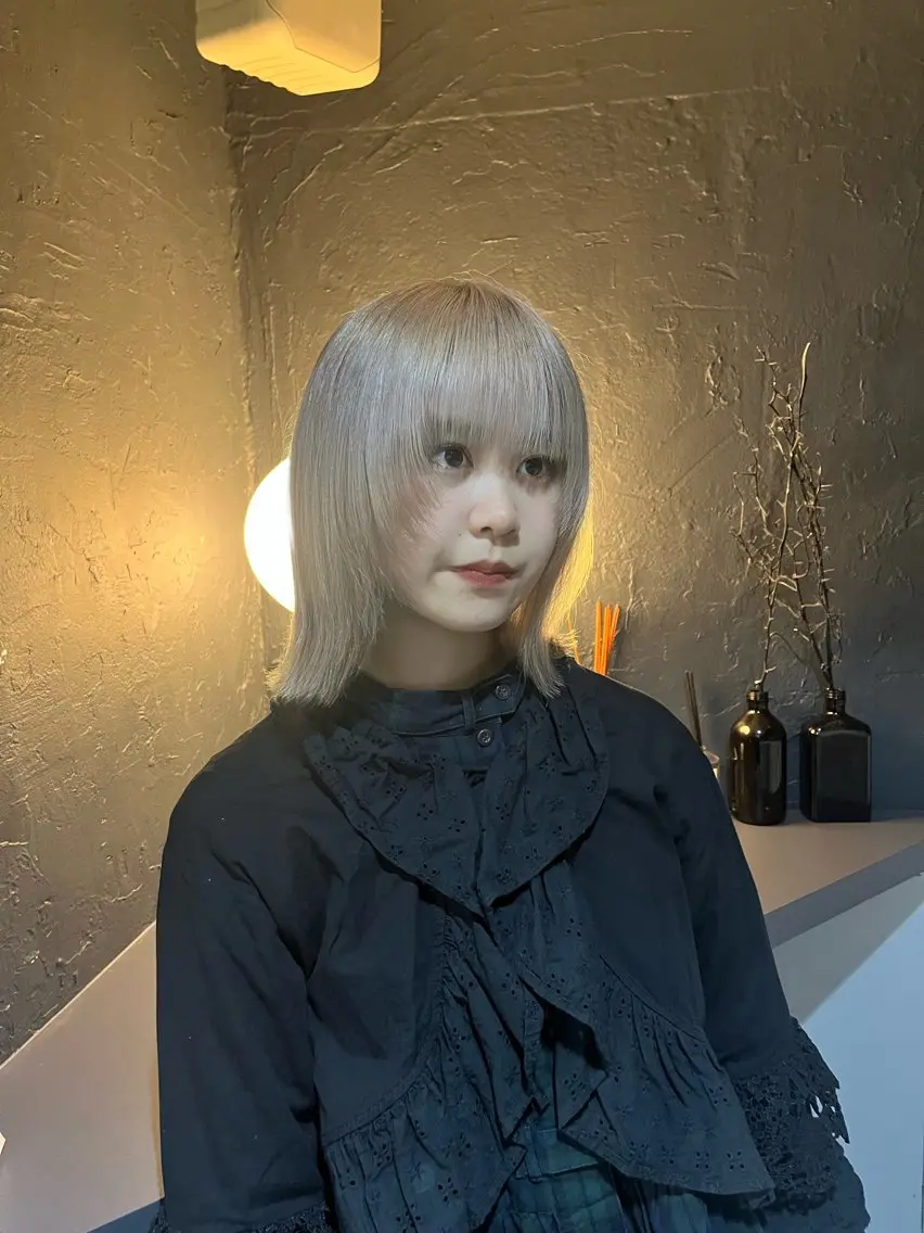 ミディアム ボブ レイヤーカット ウルフカット ウルフボブ ヘアカラー 6/5まで目黒店 カラー🎀ミカゼのヘアスタイル