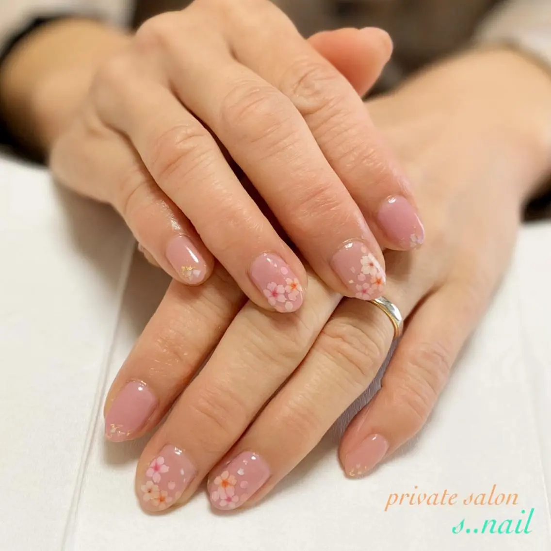 ネイル 桜ネイル ピンク ハンドネイル フットネイル s..nail / MORITAのネイルデザイン