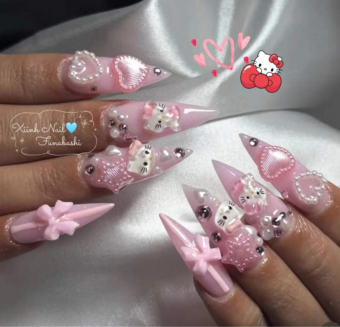 ネイル チークネイル 桜ネイル 長さ出し フットネイル ジェルネイル ハンドネイル XIINH NAIL SALONのネイルデザイン