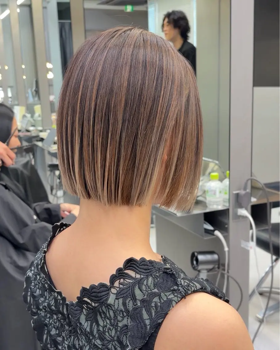 ショート カット ヘアカラー トリートメント 🫧バレイヤージュ/ ハイライト/ミズキのヘアスタイル