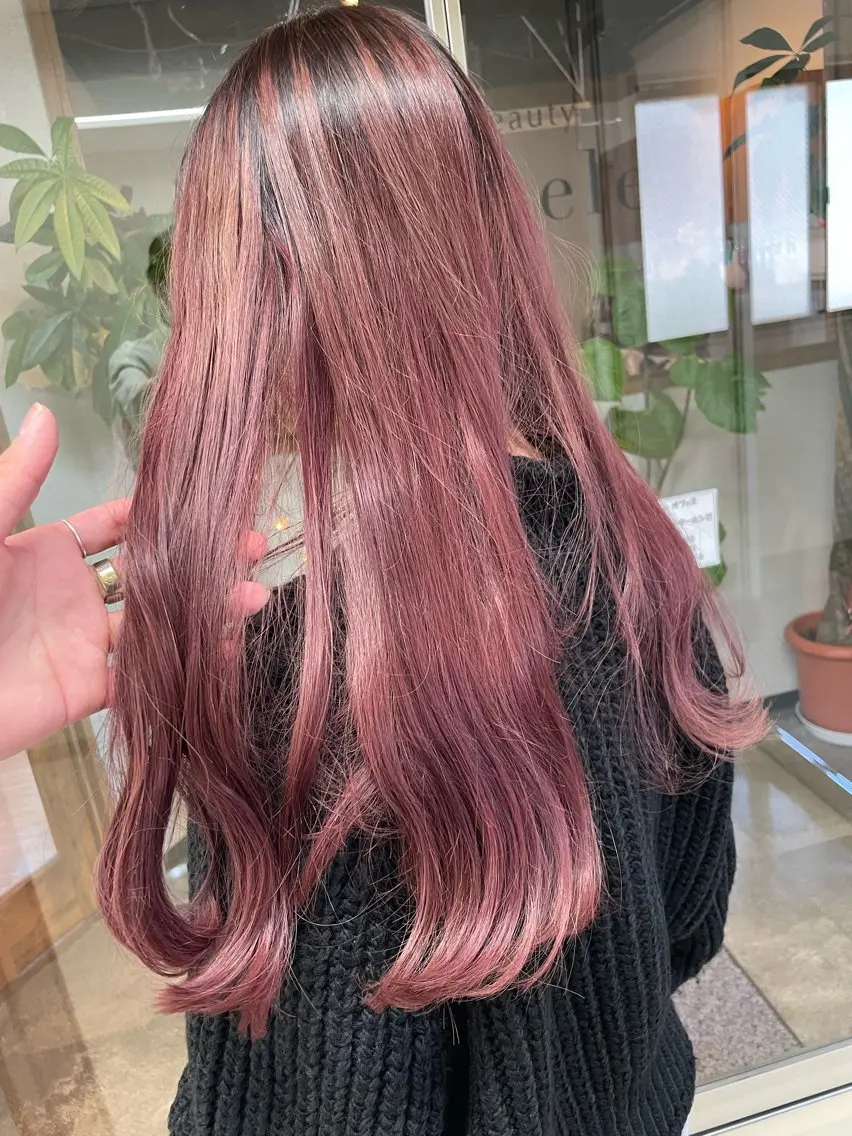 セミロング カラー レッドカラー ヘアカラー トリートメント 髪質改善/ブリーチ 田代 龍我のヘアスタイル