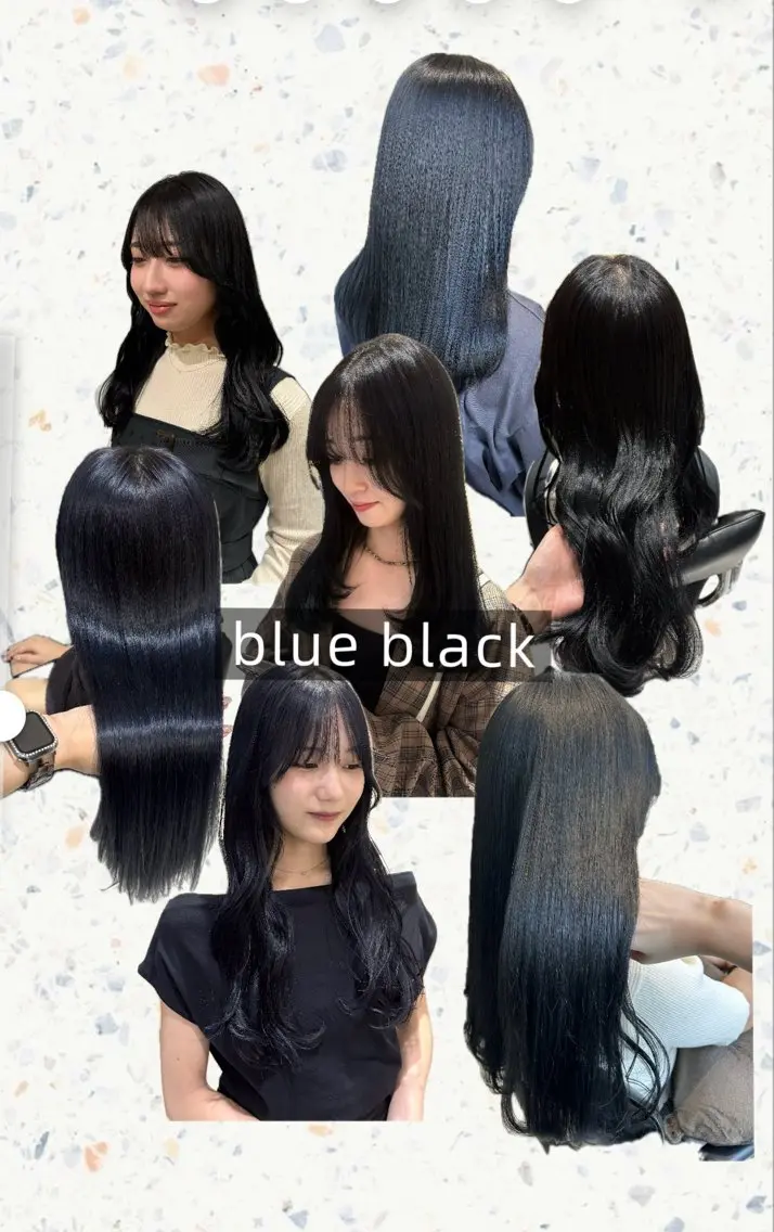 ロング カラー 黒髪 ブルーカラー ブルーブラック 透明感カラー カット ヘアカラー トリートメント ヘッドスパ ヘアセット 垢抜け/レイヤー /艶カラー🪼風香のヘアスタイル