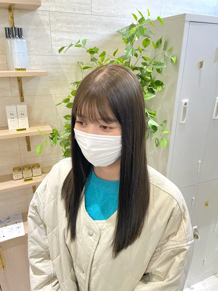 ロング カラー ベージュカラー オリーブベージュ ヘアカラー トリートメント IA shibuya /山下開世/髪質改善のヘアスタイル