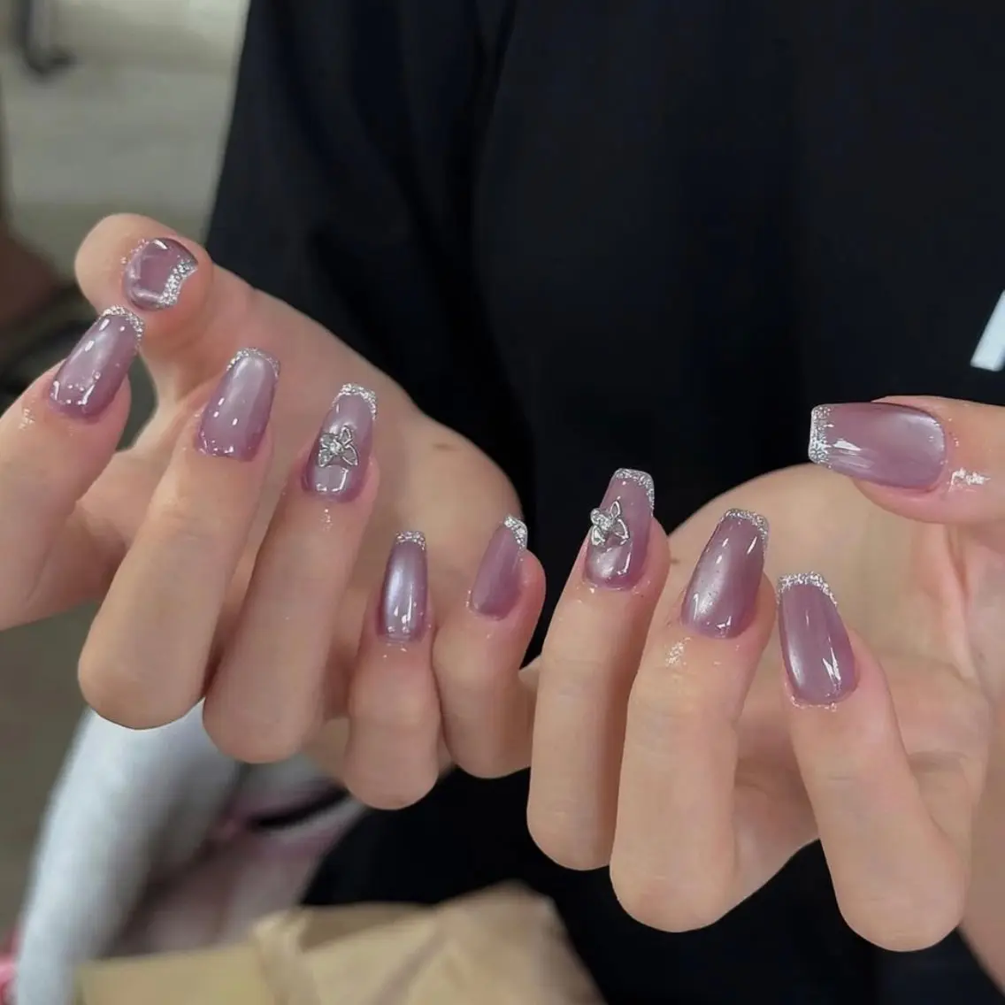 ネイル グラデーション ラメ(グリッター) マグネットネイル ミラーネイル ニュアンスネイル ハンドネイル Lumi de nailsのネイルデザイン