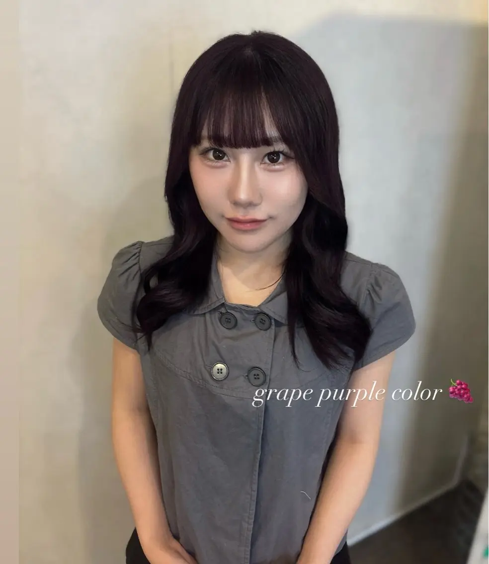 セミロング カラー パープルカラー ヘアカラー 紗良🩰⟡.·*. ハイトーン/縮毛矯正のヘアスタイル