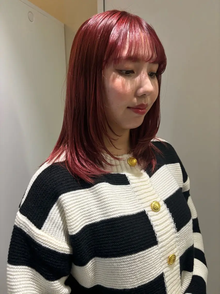 ミディアム カラー ヘアアレンジ カット ヘアカラー トリートメント 💟Opus/ Mizuki🐕💟のヘアスタイル