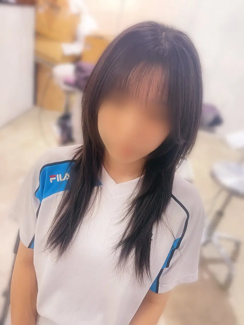ロング ハッシュカット カット mitchy モデル様募集中♪のヘアスタイル