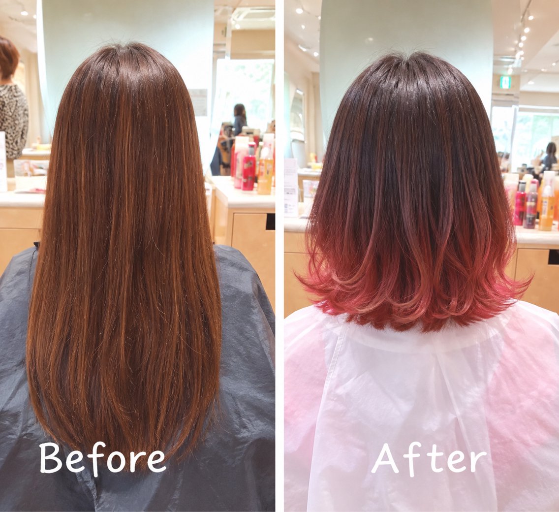 ミディアム カット ヘアカラー 安田 里奈のヘアスタイル