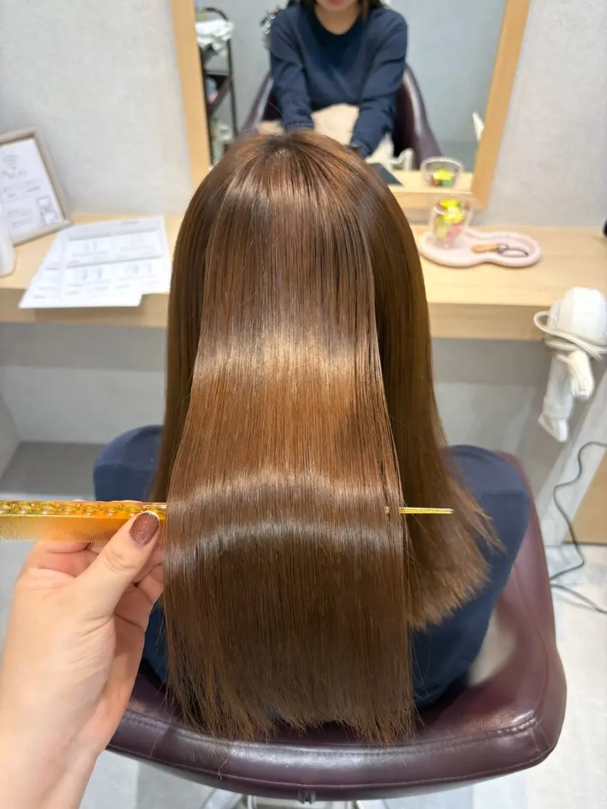 ロング カット 縮毛矯正 トリートメント 透明感/チョコカラー 💍TAMA💍のヘアスタイル