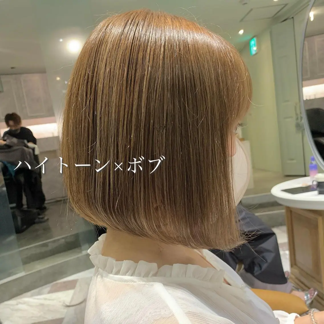 ミディアム カラー ボブ カット ヘアカラー トリートメント 韓国ヘア特化型美容師 カワノマイ🇰🇷のヘアスタイル