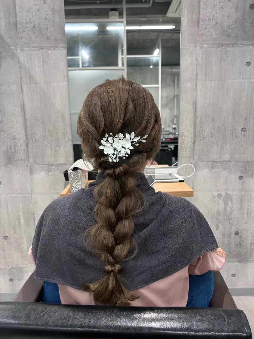 ロング ヘアアレンジ ケアカラー ハイライト 髪質改善 レイヤーカット 縮毛矯正 ヘアセット newi赤羽 ✂️KEN✂️のヘアスタイル