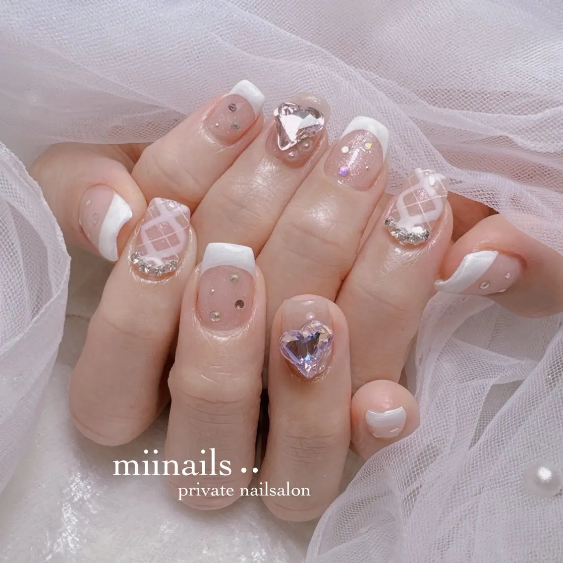 ネイル 韓国ネイル マグネットネイル ワンホンネイル ハンドネイル nailsalon miinailsのネイルデザイン