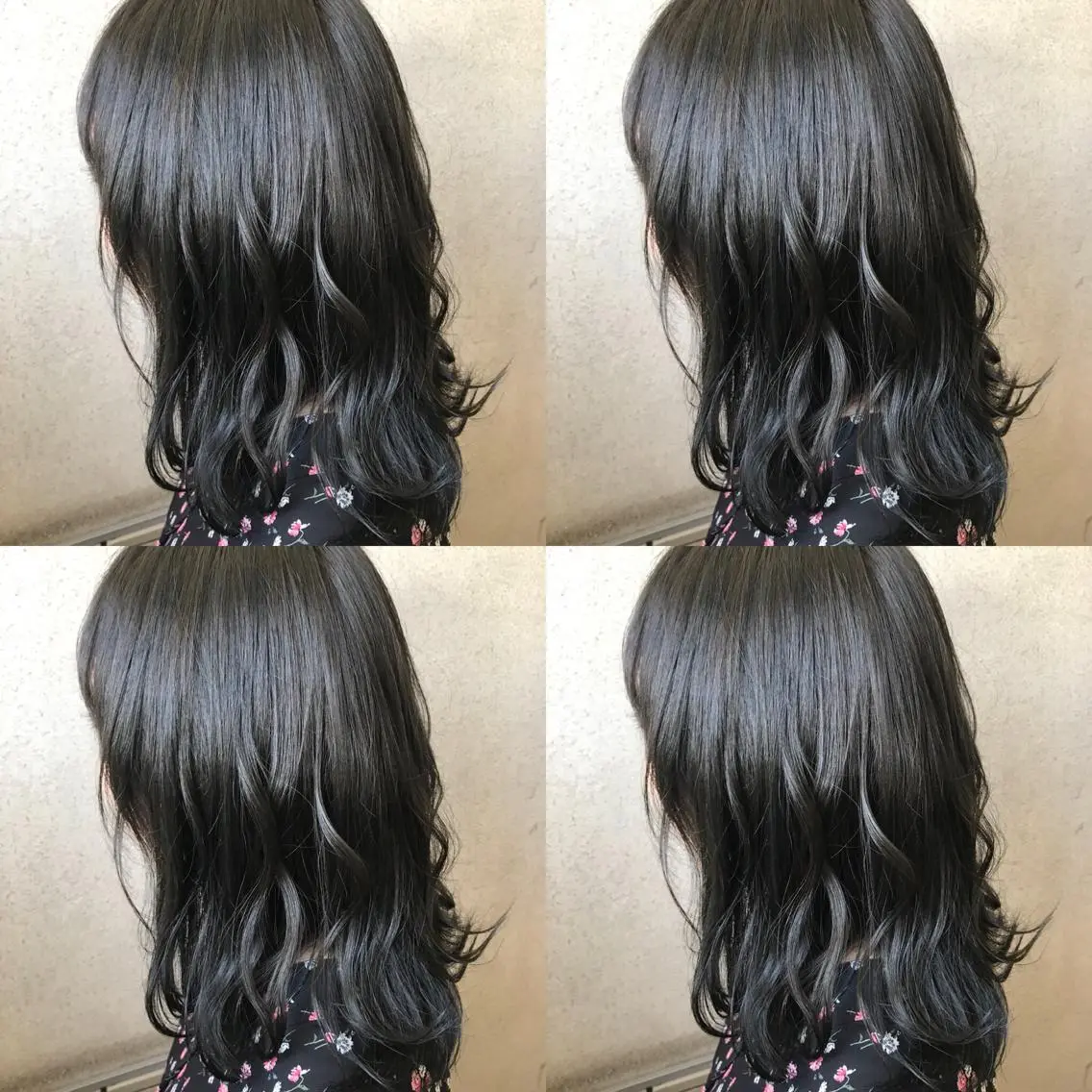 ミディアム カラー ブルーカラー ハイライトカラー ハイライト 小栗 麻衣のヘアスタイル