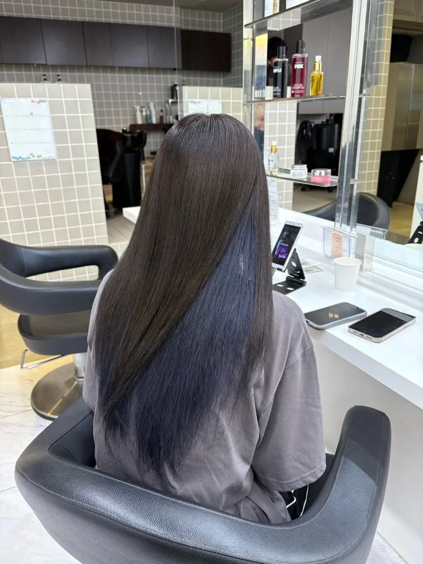 ロング ヘアカラー トリートメント ヘッドスパ ヘアセット 寒色/ベージュヘア ブリーチありMiOのヘアスタイル