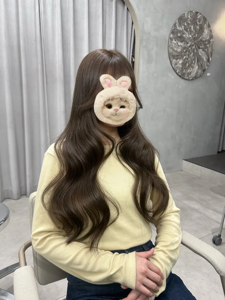 ロング カラー ベージュカラー オリーブベージュ 💖表参道/韓国ヘア 顔周りカット/Rioのヘアスタイル