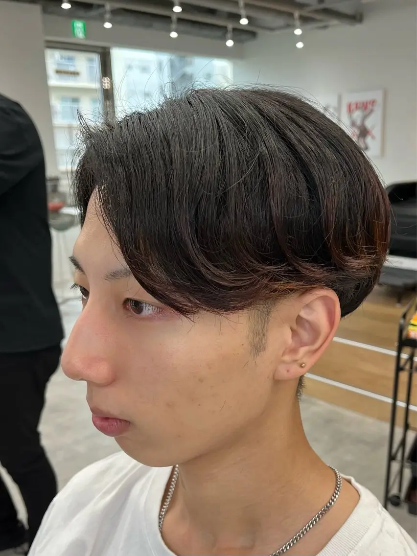 ショート パーマ メンズ センターパート メンズパーマ ニュアンスパーマ 新潟メンズパーマ 新潟駅/小田拓実のヘアスタイル