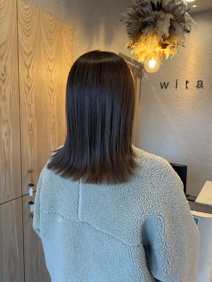 ミディアム カラー カット ヘアカラー ヘッドスパ 蟹江 聡太✨レイヤーカットのヘアスタイル