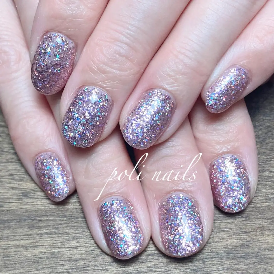 ネイル ラメ(グリッター) ワンカラーネイル ハンドネイル poli nailsのネイルデザイン