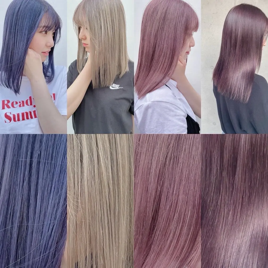 セミロング カラー ヘアカラー トリートメント gisel エリナのヘアスタイル
