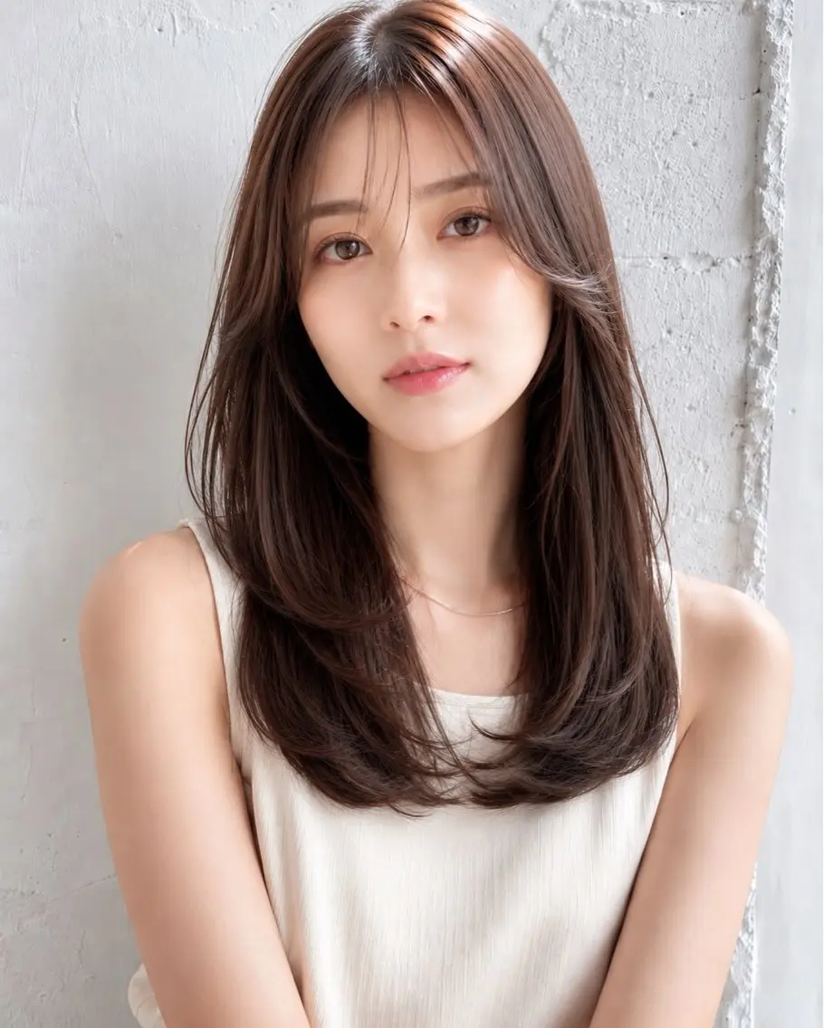セミロング カラー レイヤーカット カット ヘアカラー トリートメント ショート/レイヤー /ボブ/中村莞太朗のヘアスタイル