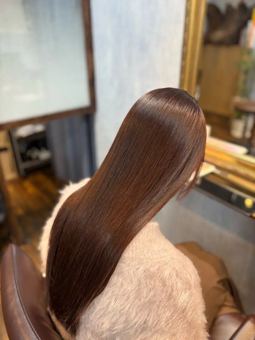 ロング くせ毛 髪質改善 縮毛矯正 トリートメント 酸性ストレート カット ヘアカラー トリートメント ✨髪質改善特化✨ Romyリョージ✨のヘアスタイル