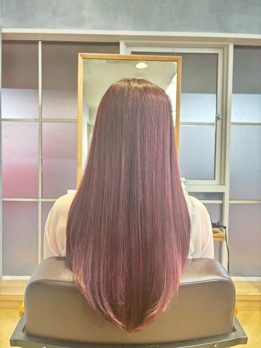 ロング カラー ピンクカラー レイヤーカット ♡Eleanor大宮 aya♡のヘアスタイル