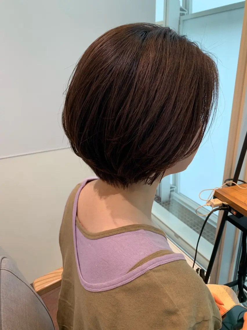 ショート カラー ショートボブ ボブ ショートヘア カット ヘアカラー トリートメント 透明感カラー ボブ 髪と心を整える美容師のヘアスタイル