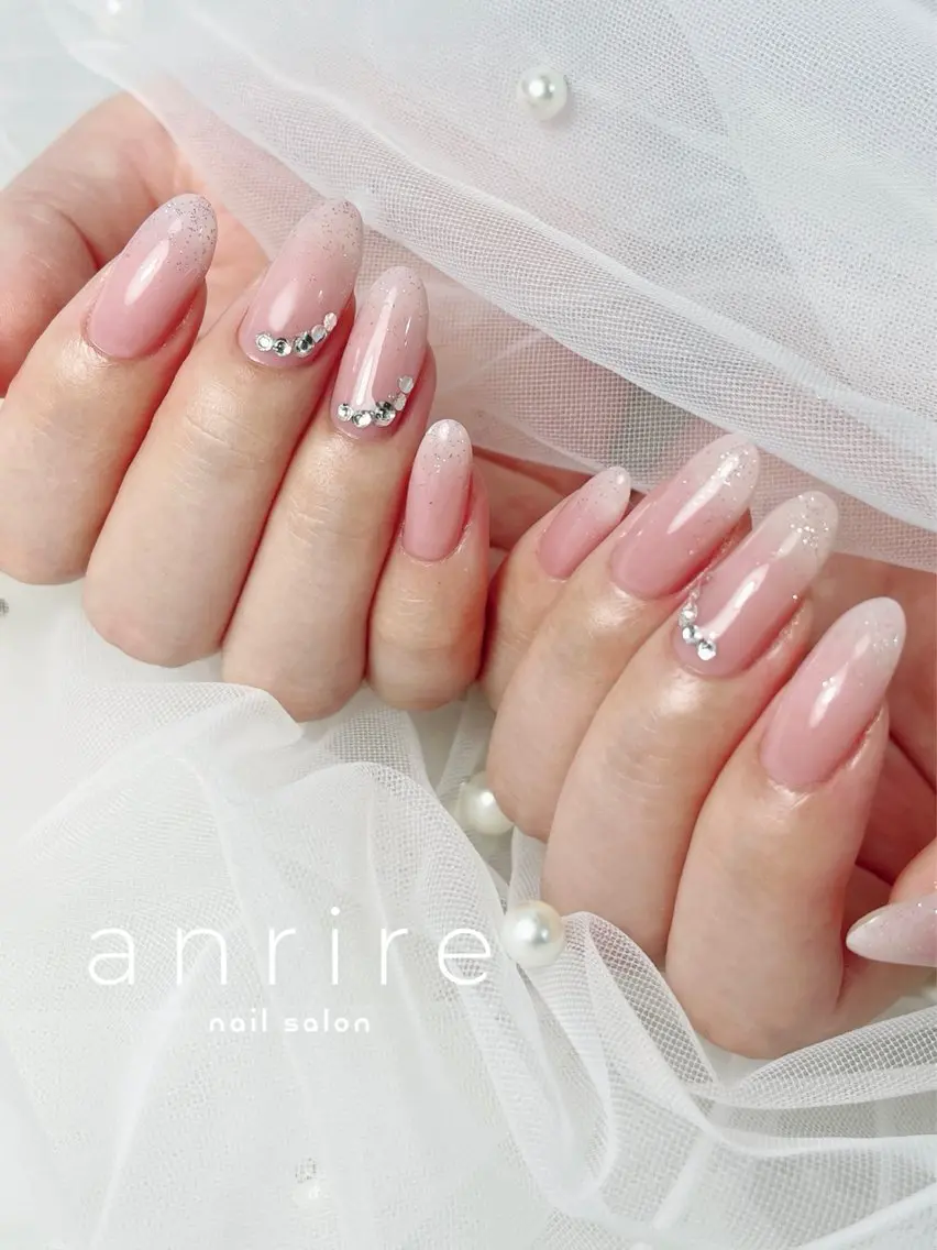 ネイル ジェルネイル キラキラネイル ラメ(グリッター) パラジェル ピンク ハンドネイル nailsalon anrireのネイルデザイン