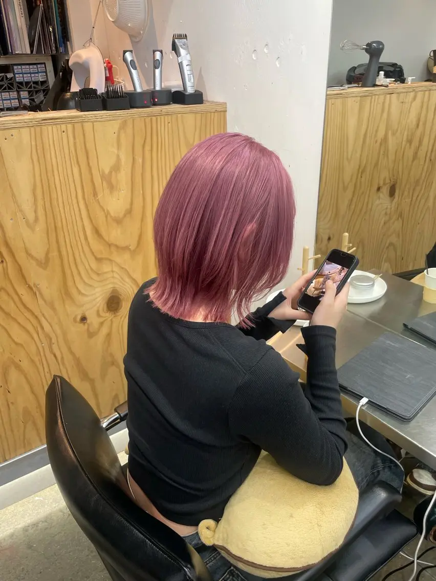 ミディアム カラー ボブレイヤー アディクシーカラー ブリーチ ケアブリーチ イルミナカラー ヘアカラー ♡🪞韓国スタイル/ MISATO🪞♡のヘアスタイル