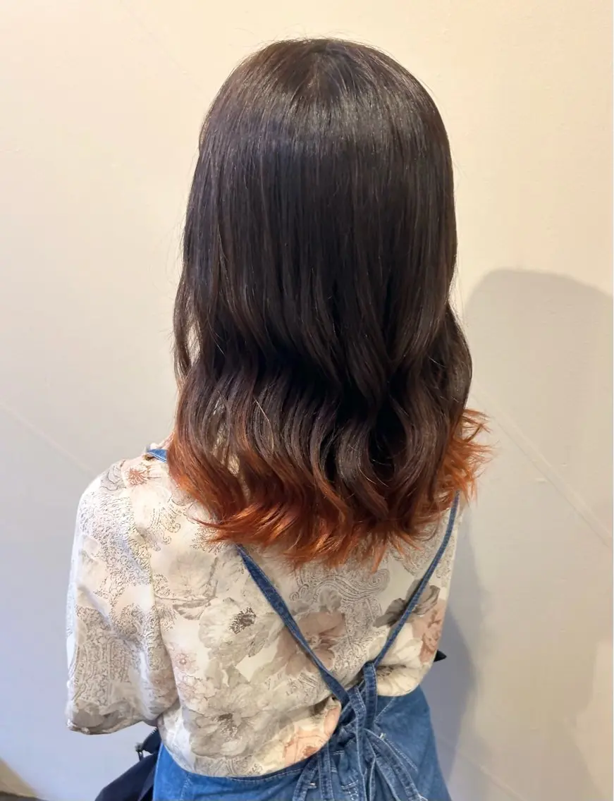 ミディアム カラー オレンジ 【髪質改善】 KOUKIのヘアスタイル